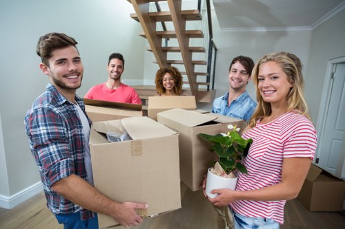 Storage pricing brochure and packed household boxes