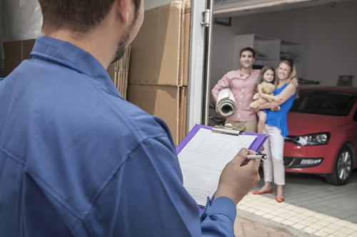 Packed household items ready for mobile self storage